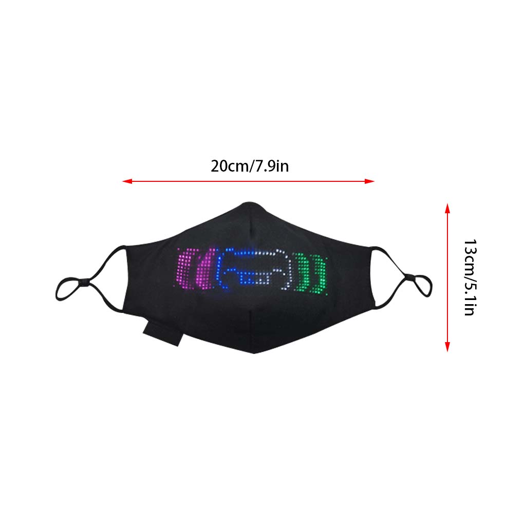 Mouth Cover LED Face Shield Rechargeable 4 Changing Light Cover Luminous Glowing Face Pary Decoration