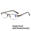 Large Frame Multifocal Glasses Men Square Metal Photochromic Reading Glasses Blue Light Blocking Eye Protection Eyeglasses