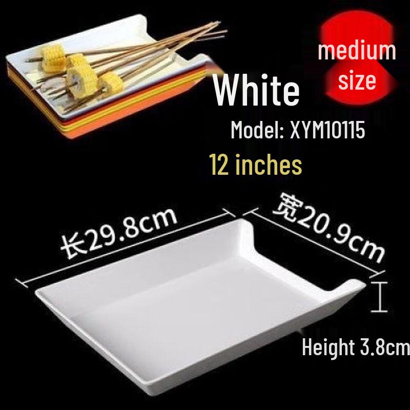 JIJUN Square Plastic Notched Serving Trays