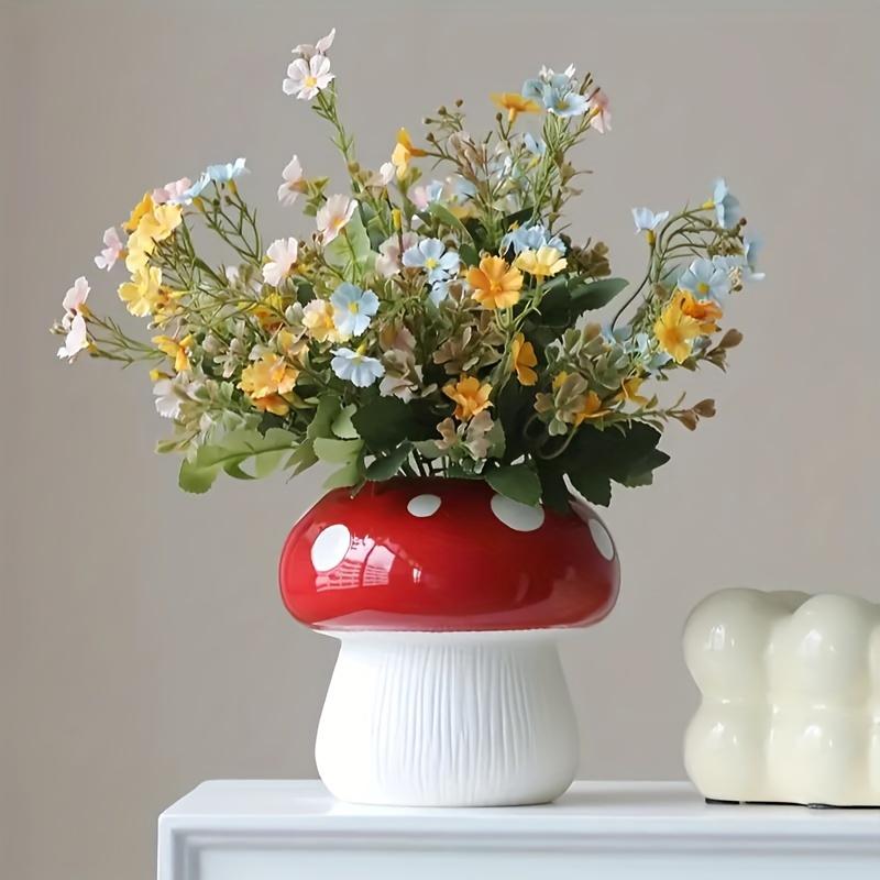 

Creative Red and White Polka Dot Resin Mushroom Flower Pot for Succulents, Indoor Decorative Ornament, Hydroponic Dried Flower I