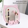 Cute Cat/Bear Ear Makeup Mirror With Phone Rack Holder Simple Table Countertop Base Use For Bathroom Desk Cosmetic Mirrors