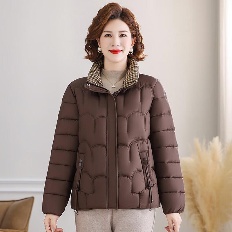 Women's Mid-Age Winter Warm Stand Collar Cotton Jacket