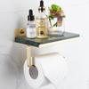 Brass Paper Towel Holder Bathroom Marble Paper Roll Holder Brushed gold/Gold Toilet Paper Plane Mobile Phone Holder White/Green