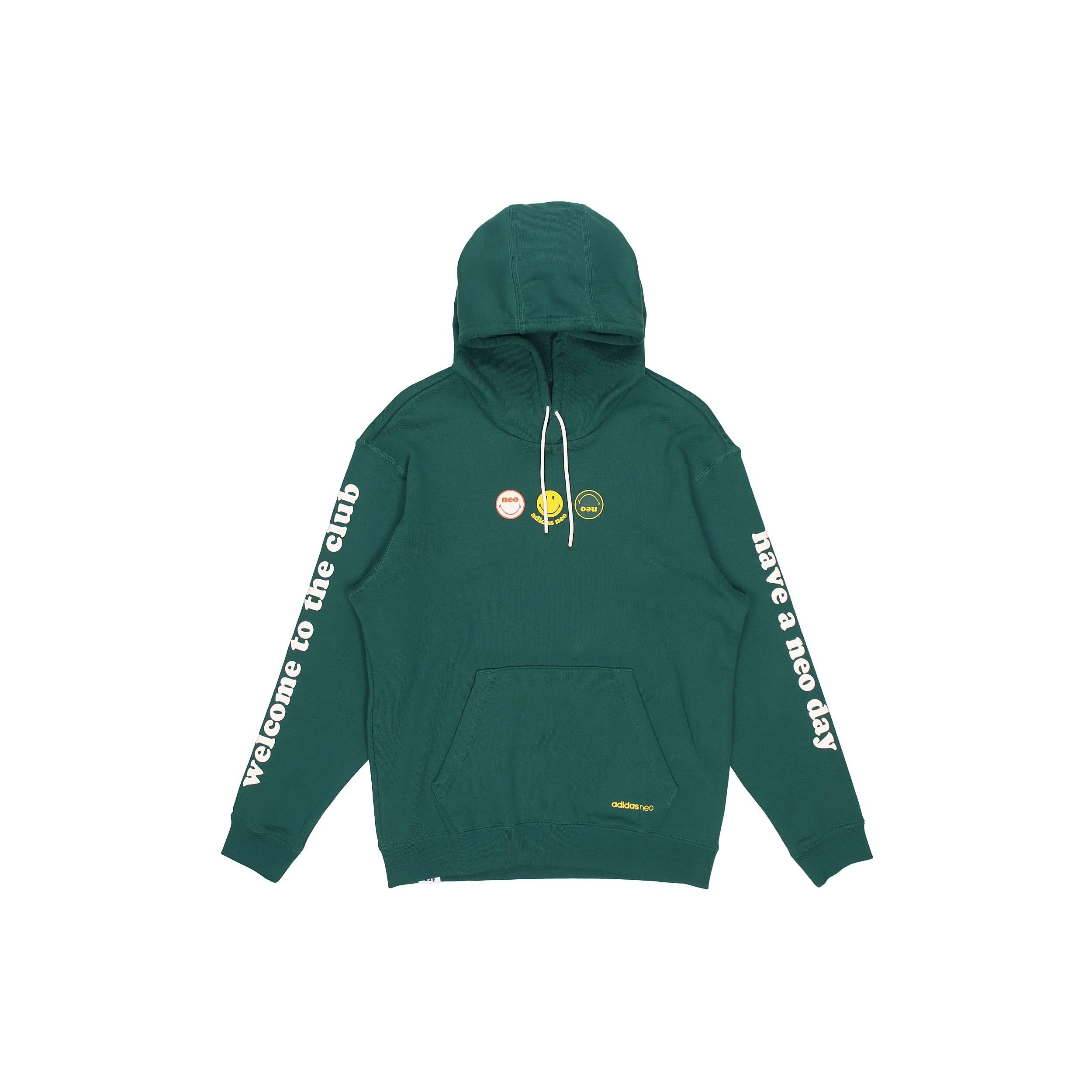 Men s adidas neo x SMILEY Crossover Alphabet Printing Sports Pullover Green H45519 M