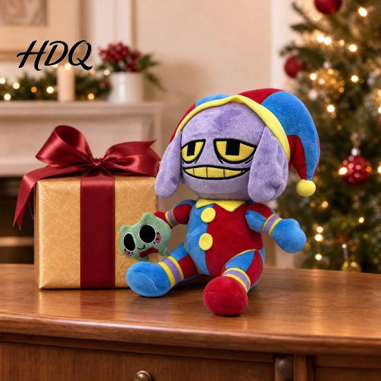 Plush Stuffed Animal Digital Circus Doll Cute Cartoon Character Toy Soft Pillow Collectible Plushie for Kids Christmas Thanksgiving Birthdays Gift