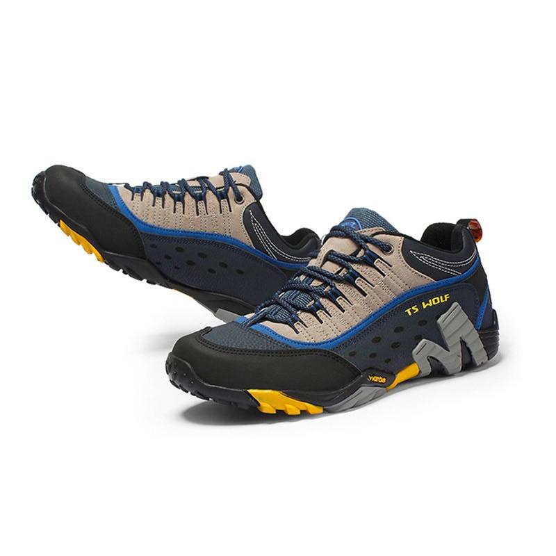 Men Outdoor Climbing Shoes Genuine Leather Waterproof Breathable Hunting Trekking Shoes  Sport Climbing Hiking Sneakers