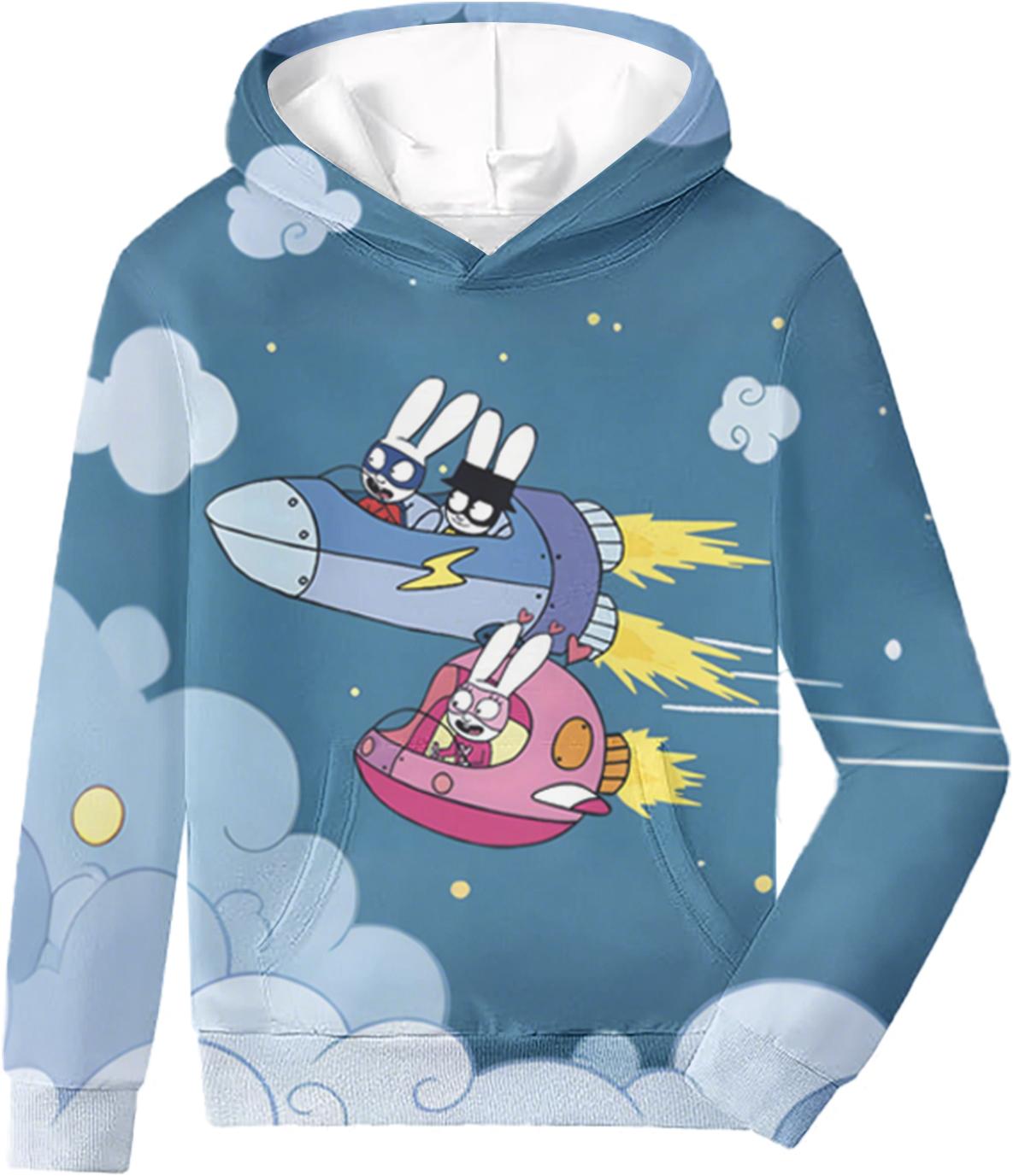 

Simon Super Rabbit Children s 3D Print Hoodies Anime New Boys girls 3D TV Graphic Printing High Quality Comfortable 3D Printed Anime Sweatshirts 110