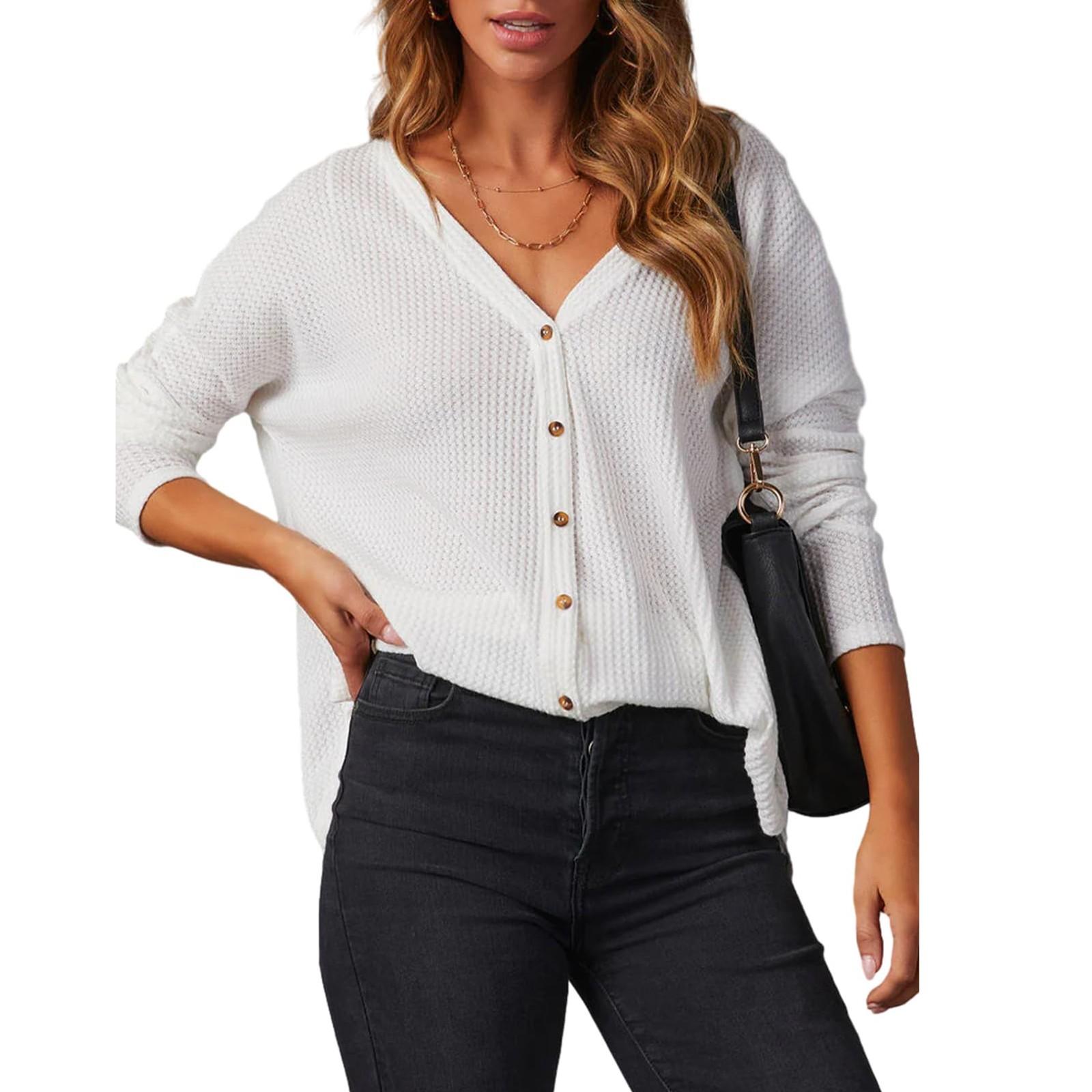 

Женские толстовки с V-образным вырезом, повседневные удобные модные наряды, одежда S белый