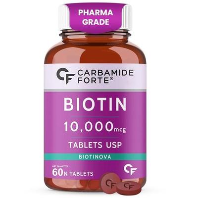 Carbamide Forte Таблетки біотину високої потенції 10000 мкг для росту волосся 60 вегетаріанських таблеток