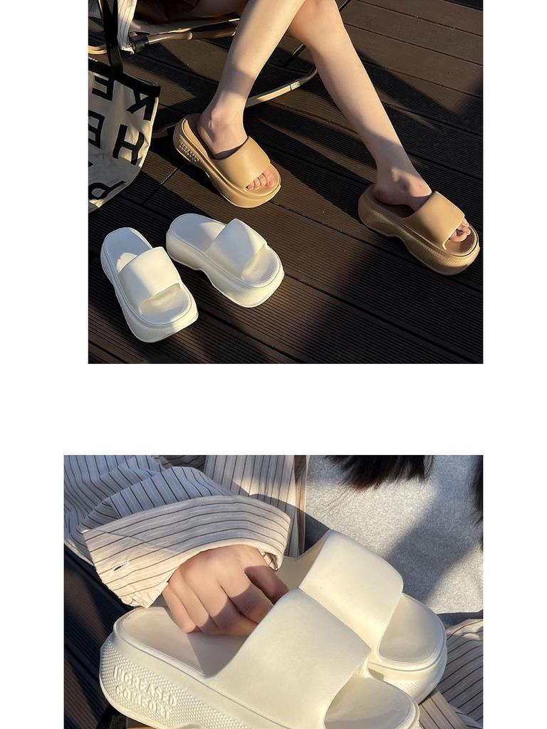 Women's Summer 2024 Thick-Soled Height-Increasing Non-Slip Comfortable Beach Outdoor Slippers