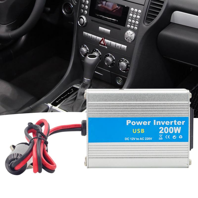 Car Inverter DC 200W Car Inverter DC12 To 220V USB Fast Charging Ports Car Charger With Double USB Ports For Camping Travel