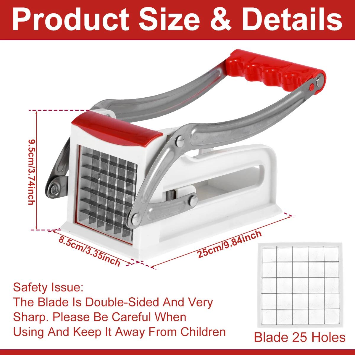 

Слайсер для картофеля из нержавеющей стали Многофункциональная картофелерезка для кухни Ручная быстрая машина для нарезки овощей Кухонные гаджеты красный