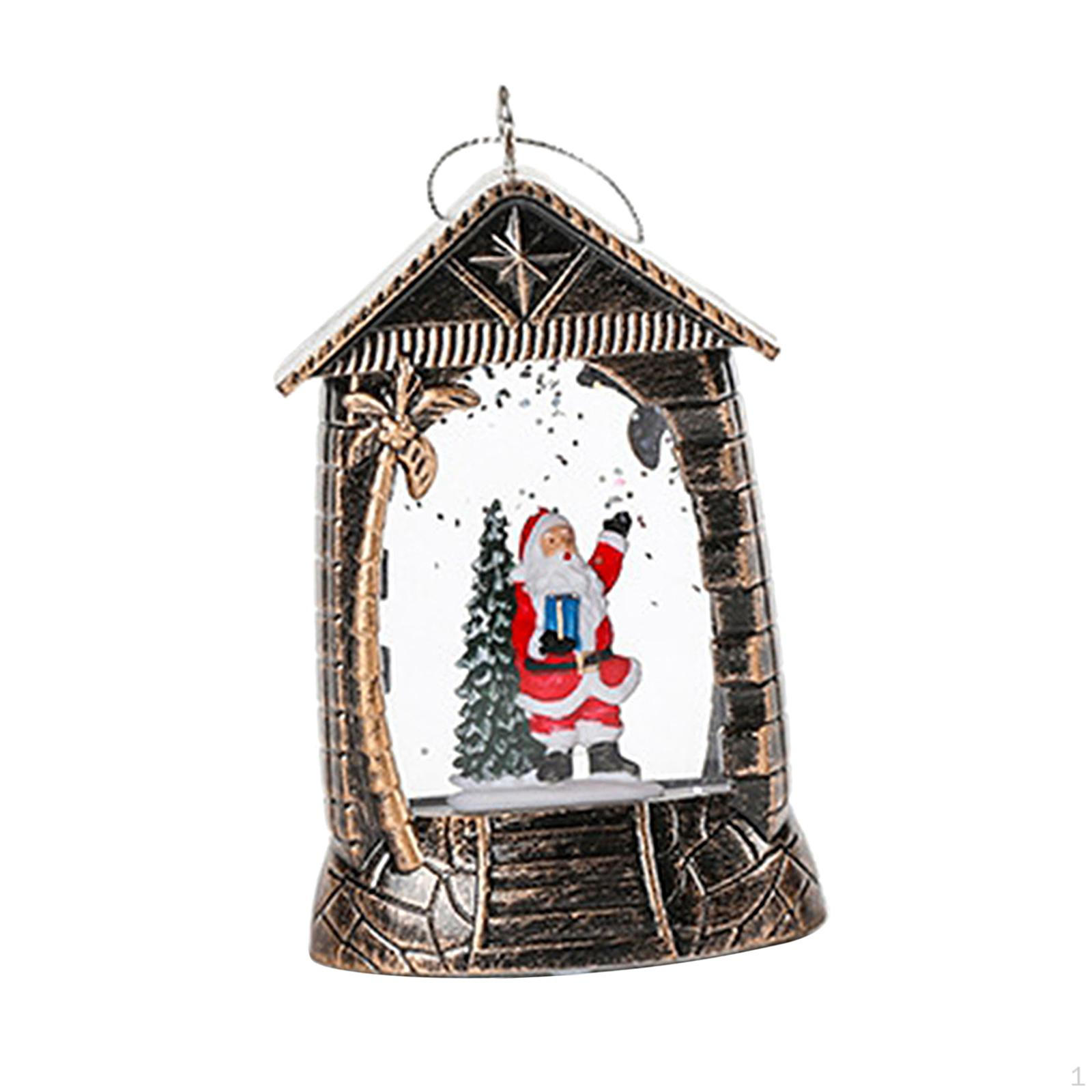 

Glitter Christmas Lantern Ornament Centerpiece Party Holiday Decoration Old Man