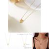 Stylish Cross Chain Necklace With Heart And Butterfly Bow Pendant In Stainless Steel For Women