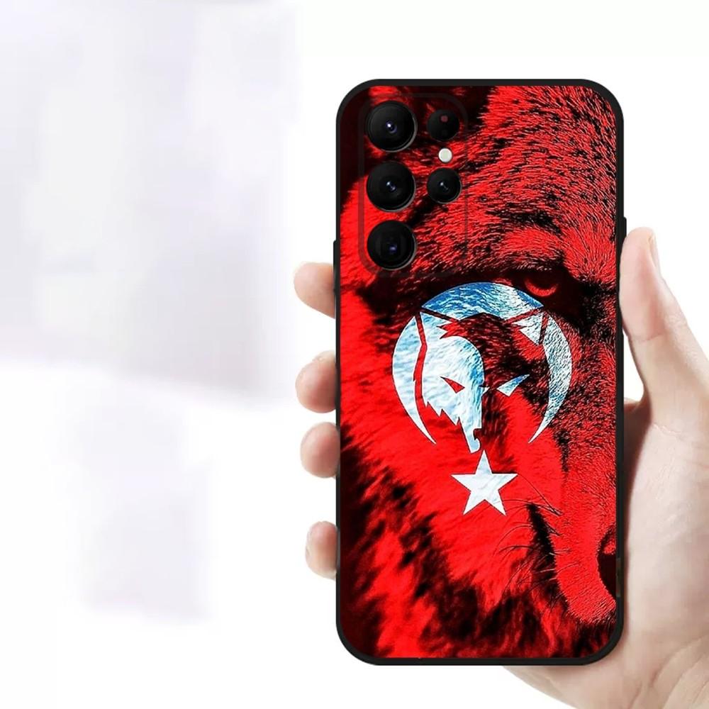 Чехол для телефона Turk Wolf Turkey Flag для Samsung S23,23,22,30,21,10,9,Note20 Ultra,Lite,Ultra,5G,Plus,FE,Черный Мягкий Чехол Samsung S10