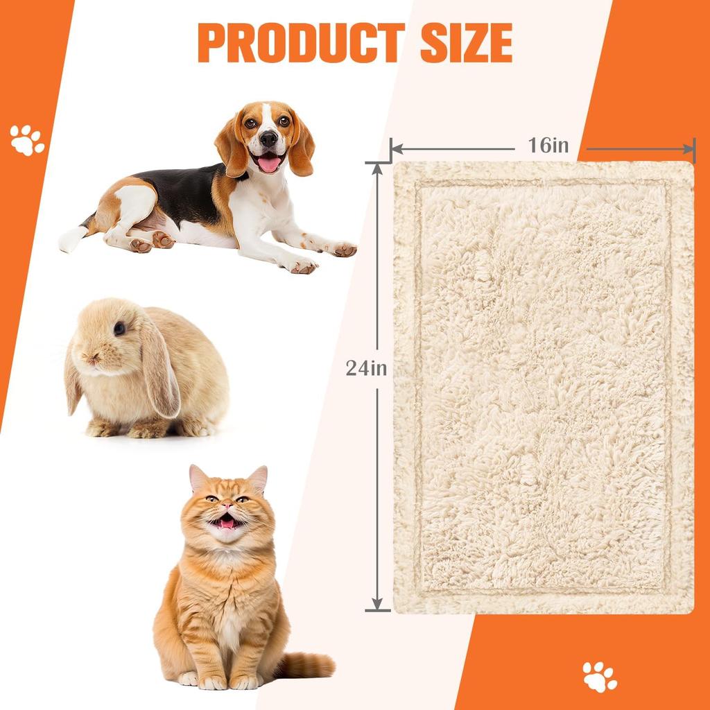 Deka pro kočky pro malé psy, štěně, kočku, kotě, 16" x 24", měkký teplý sherpa fleece, pratelná, šedá/béžová, balení 2 ks