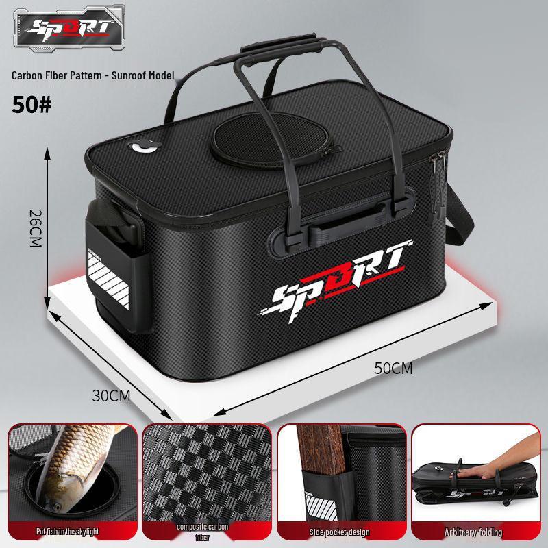 Förtjockad hopfällbar EVA-hink för levande fisk, Multifunktionell för vild- och tävlingsfiske