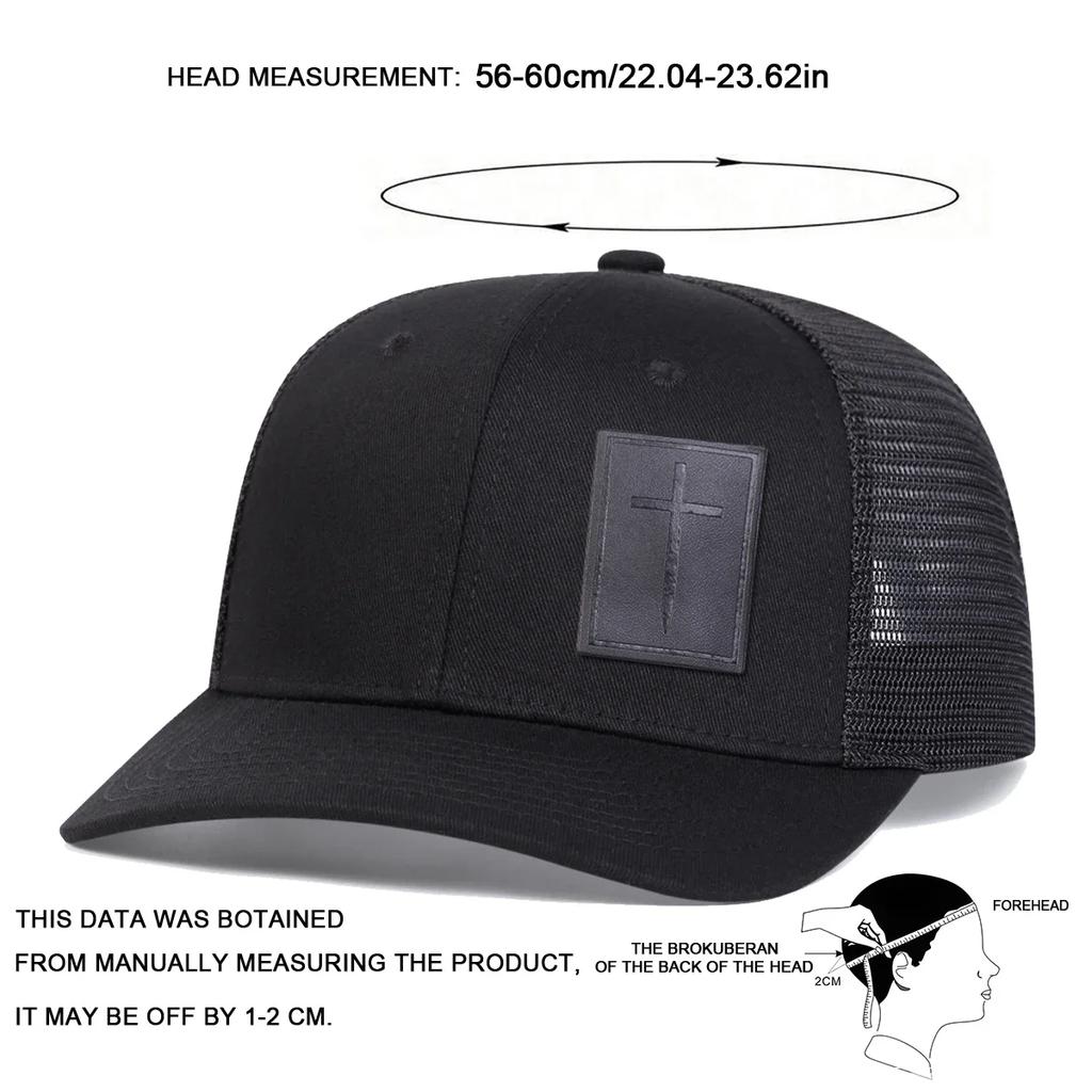 Net Baseball Label Leather Black Cross Neutral Gender Women Men For Caps Spring Summer Outdoor Adjustable Casual Hats Dad Hat Sunscreen Hat