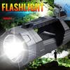 Solar LED Flashlight, Rechargeable Torch with Digital Power Indicator, Portable Light for Camping, Hiking, Home and Emergency Use
