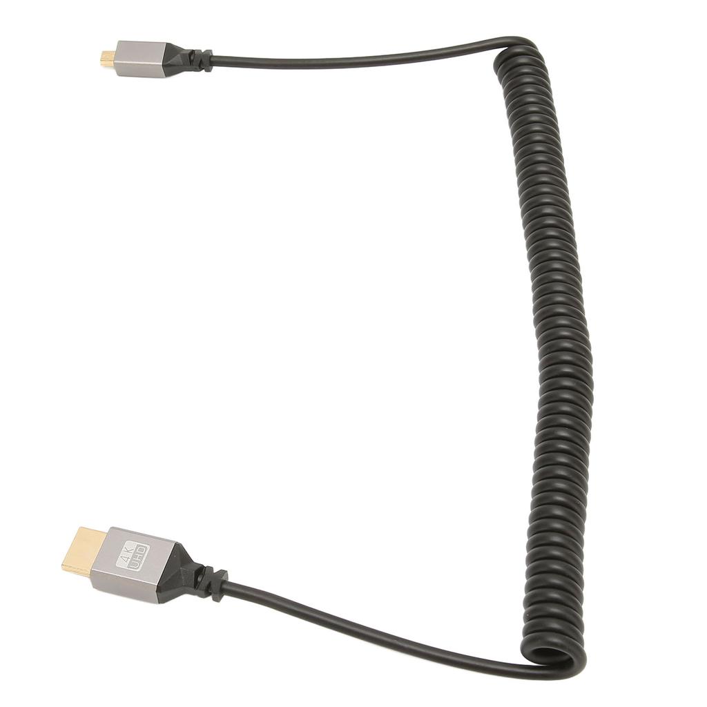 Mciro HD Multimedia Interface Spring Adapter Cable 4K 60Hz 18Gbps High Speed Cable for Tablet Camera TV Monitor HD Male