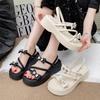 Summer bow platform fashion sandals women's 2025 new summer wear super fire skirt Roman sandals