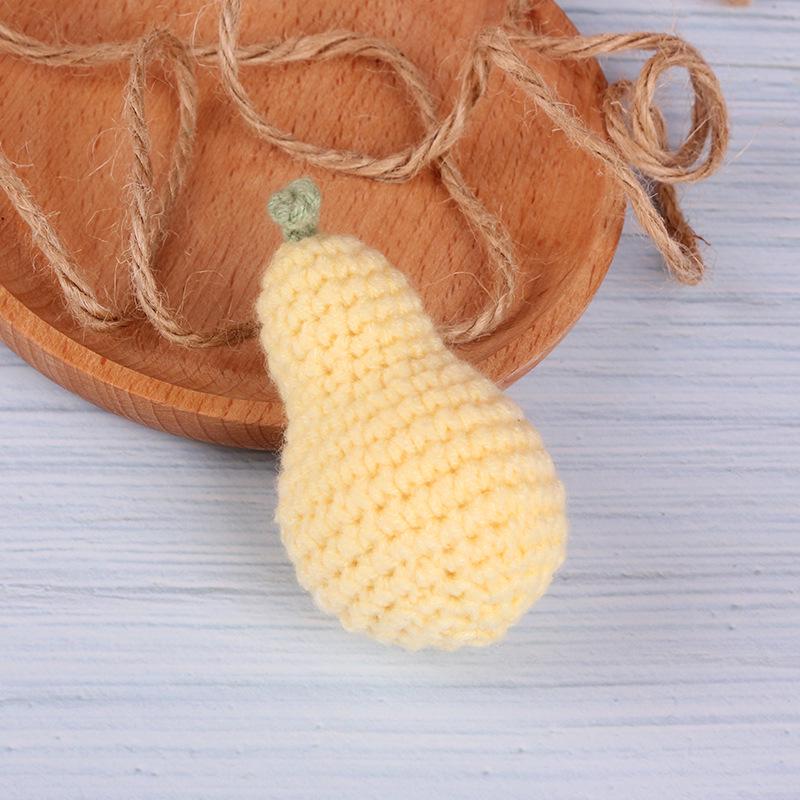 Charming Crochet Fruit Keychain: Persimmon & Strawberry Wool Pendants