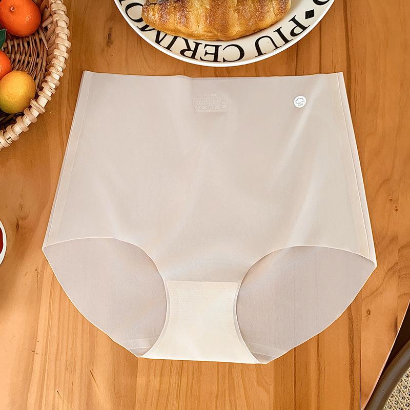 Girl Summer Ultra Thin Abdominal Lift Hip Without Trace High Waist Naked Sense Ice Silk Breathable Quick Dry Briefs