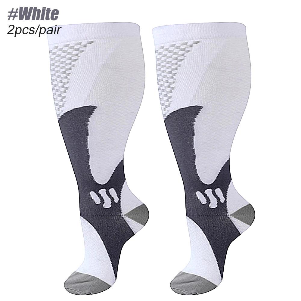 20-30Mmhg Wide Calf Compression Socks For Men Women Plus Size Knee High Support