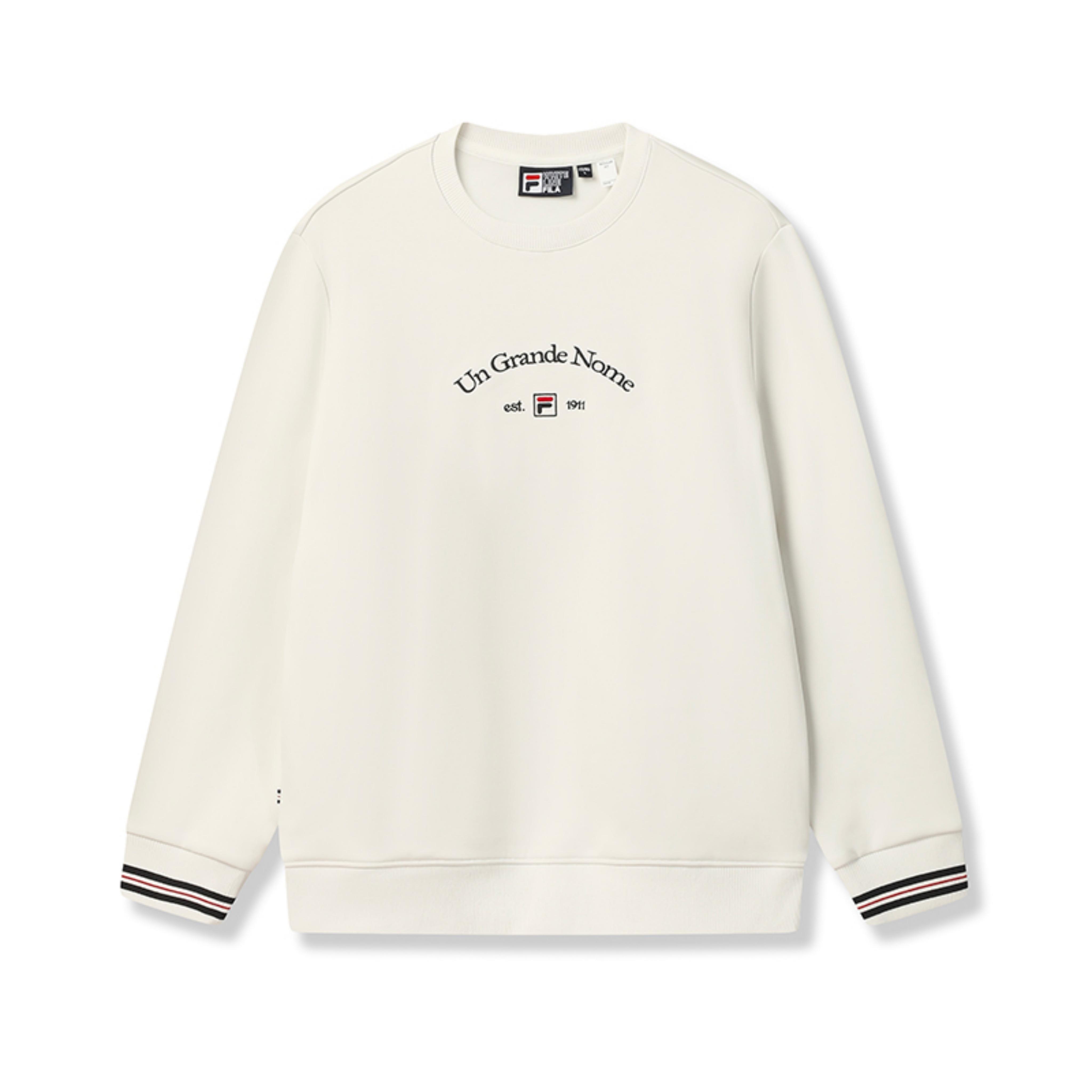 

Fila Наследие Мода Классический Трендовый Удобный Повседневный Универсальный С флисовой подкладкой Пуловер Толстовка Мужская толстовка Белый F11M548204FIV M