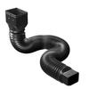 Ideamall Rain Gutter Extension Hose, Rainwater Pipe, Bellows, Drain Rail, Black