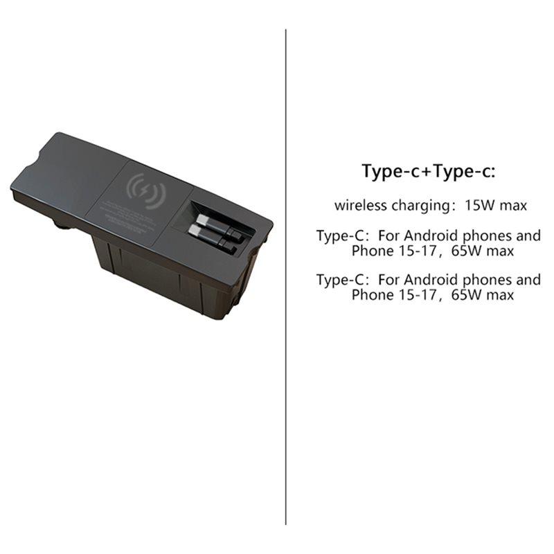 Wireless Car Dual Type-C Cable Fast Charging Telescopic Cable For 2012-2018 A6 A7