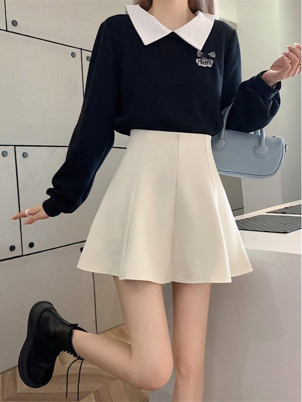 2026 Summer Women's High Waist Plus Size Anti-Exposure A-Line Black Bodycon Skirt
