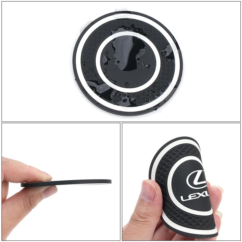 WDM2 2026 Hot Interior Stickers 2pcs Car Cup Holder Non-Slip Cup Coaster Silicone Pad Mat Auto Accessories For Lexus CT ES GS NX IS25