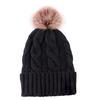 Autumn winter women's hat big hair ball plus velvet beanie caps outdoor warm knit hats solid satin bonnet gorros mujer invierno