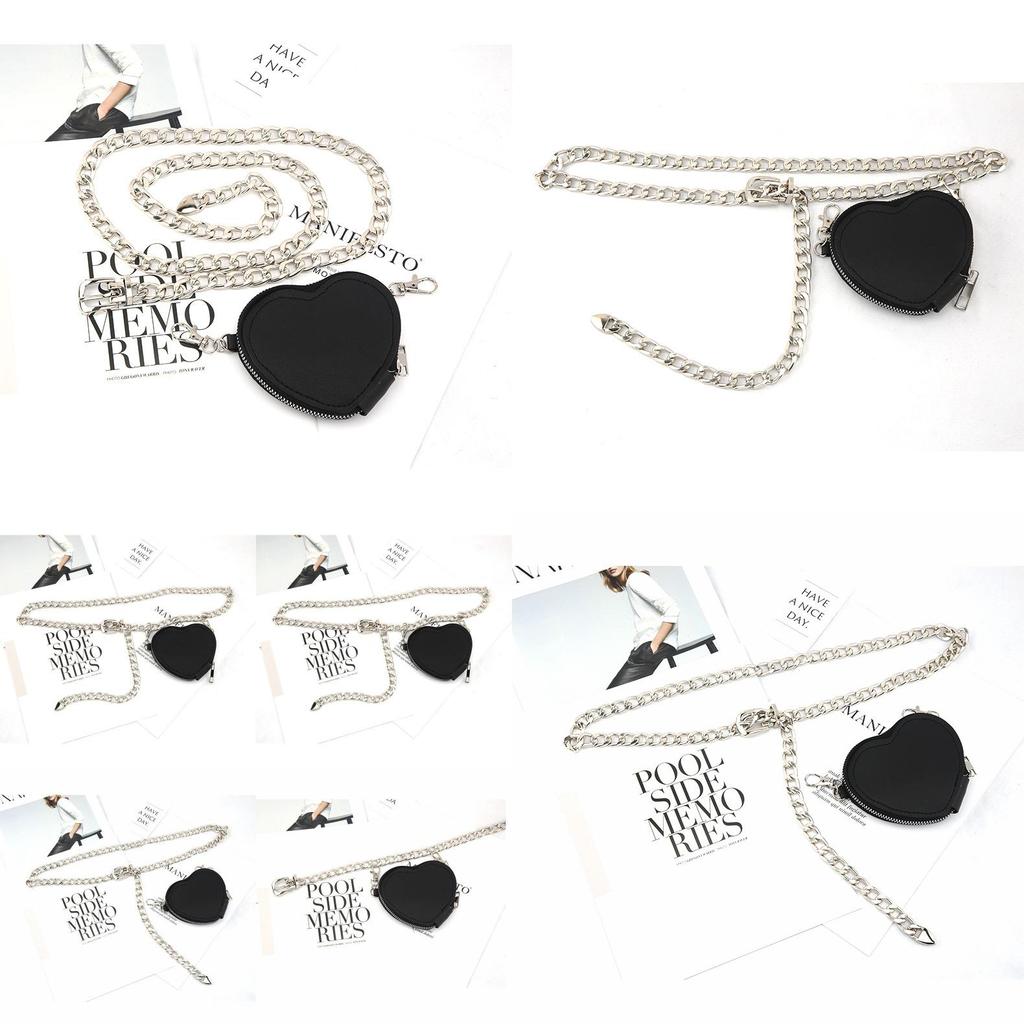 Fashion Metal Women Waist Chain With Detachable Heart Shaped Bag Pendant For Women Casual Use