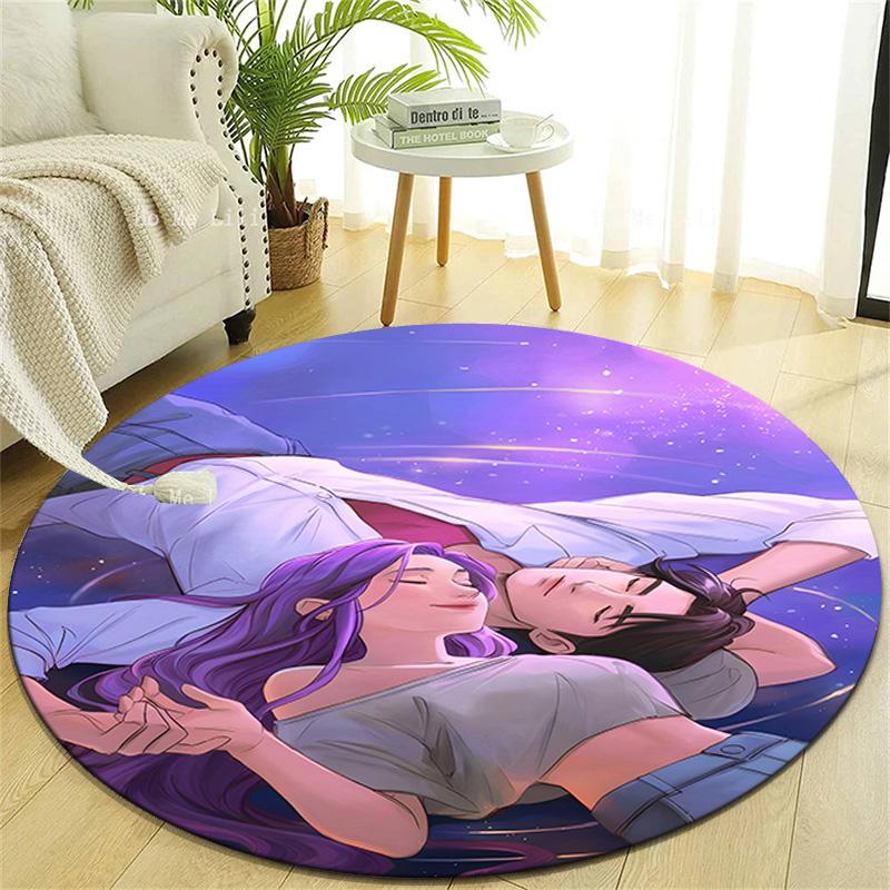 1pc KPop Demon Hunters18 Design Printed Area Round Carpet for Bedroom Living Room Home Decor Rugs Mat Non Slip Mat Rug for Bedside
