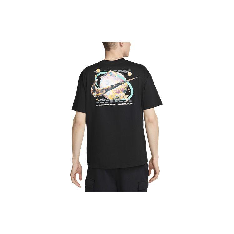 Nike Max90 Sportswear Letter Logo Casual Pullover Loose Short Sleeve T-Shirt Men T-Shirts Black FV4047-010
