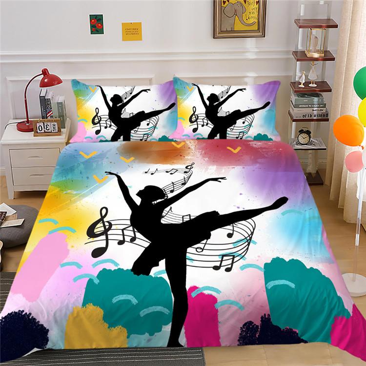 Polyester Bedding Two Or Three Piece Digital Printing Dance Silhouette