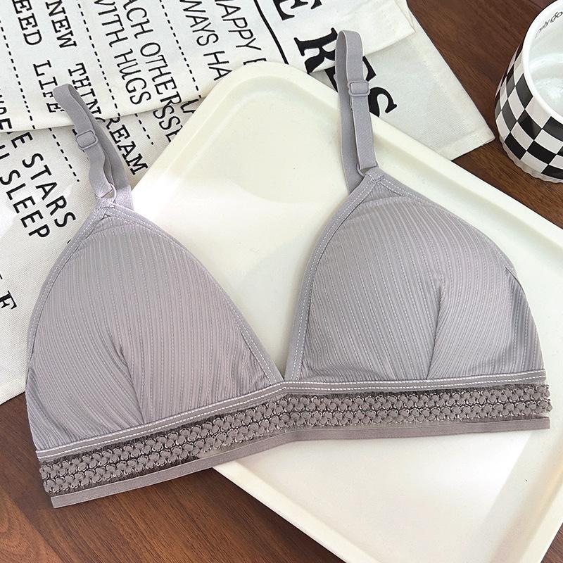 

Модный шелковый бюстгальтер без оправы Gentle Mori приятное для кожи нижнее белье Тонкие сексуальные подушечки для груди One size fits all серый