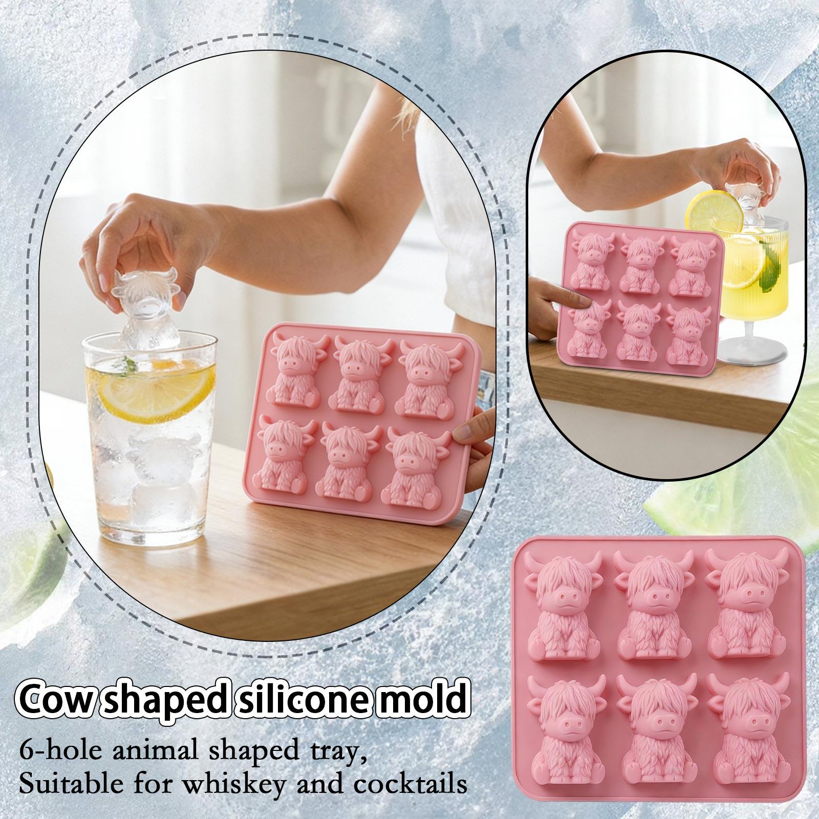 Cattle Silicone Mold, 6 Cavity Animal Tray For Whiskey & Cocktails, Distinctive Bovine Shape For Baking & Crafts One Size