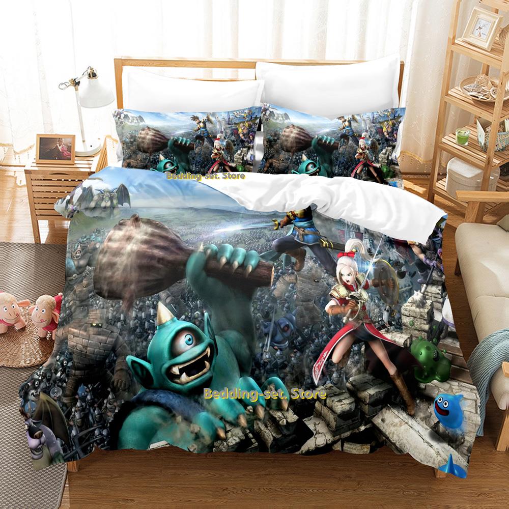Neues Dragon Quest Bettwäscheset Einzelbett Twin Bett Vollbett Queen Size King Size Bettwäscheset für Erwachsene Kinder Schlafzimmer Bettbezug-Sets Anime