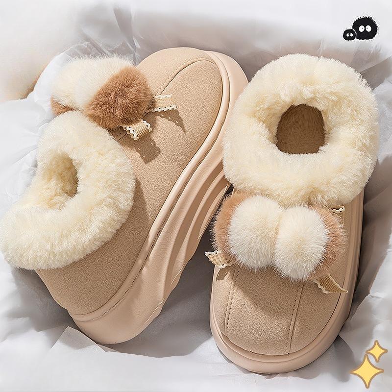 Thick-soled Cotton Slippers, Warm and Anti-slip Bags, Cotton Shoes for Women
