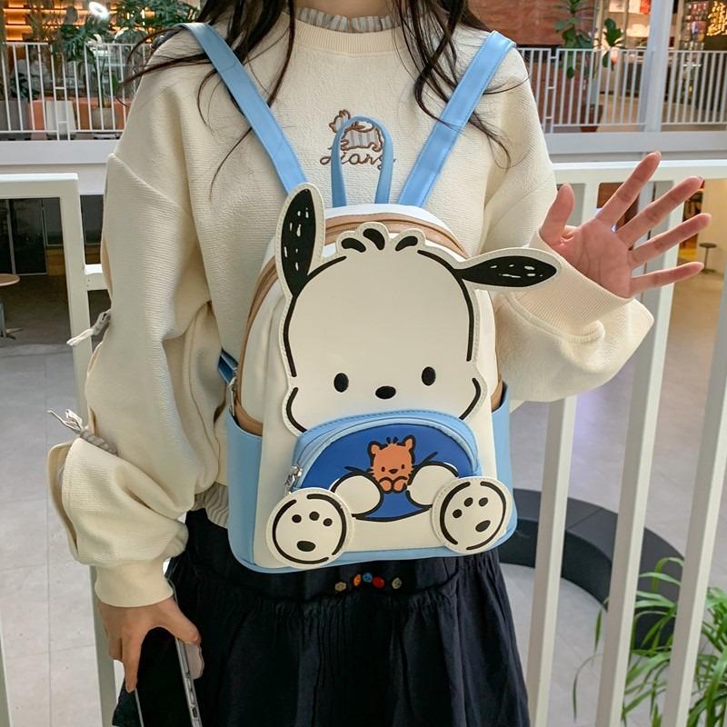 High Value Purple Little Monster Academy Style Backpack Girls Storage Casual Cute Backpack Cartoon Schoolbag