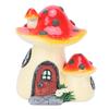 Mushroom House Statue with Door Window Decor Cartoon Resin Miniature Sculpture for Home Garden Decoration