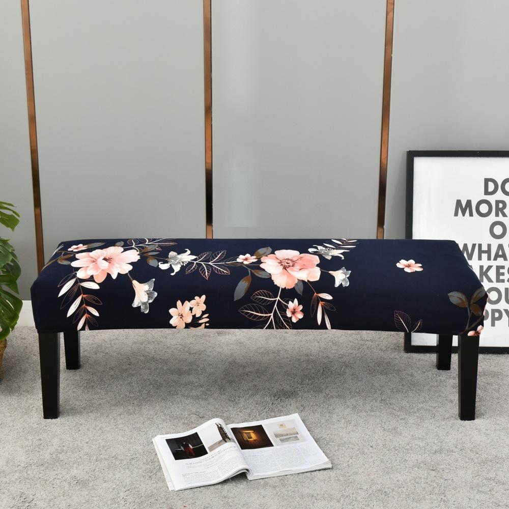 Bench Cover Stretch Spandex Piano Stool Cover Long Ottoman Cover Solid Color Changing Shoes Chair Slipcover Home Decor