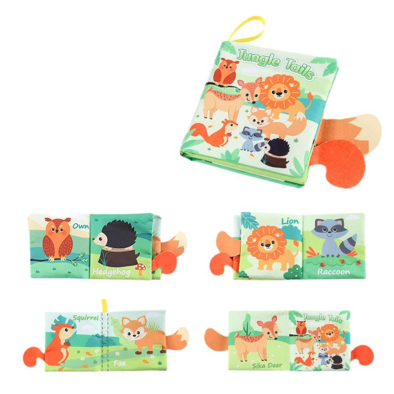 Source Factory 4 Pages 8 Sides Cross-border Baby Cloth Book Tear-resistant Early Education Puzzle Baby Cloth Book Science Educational Toy