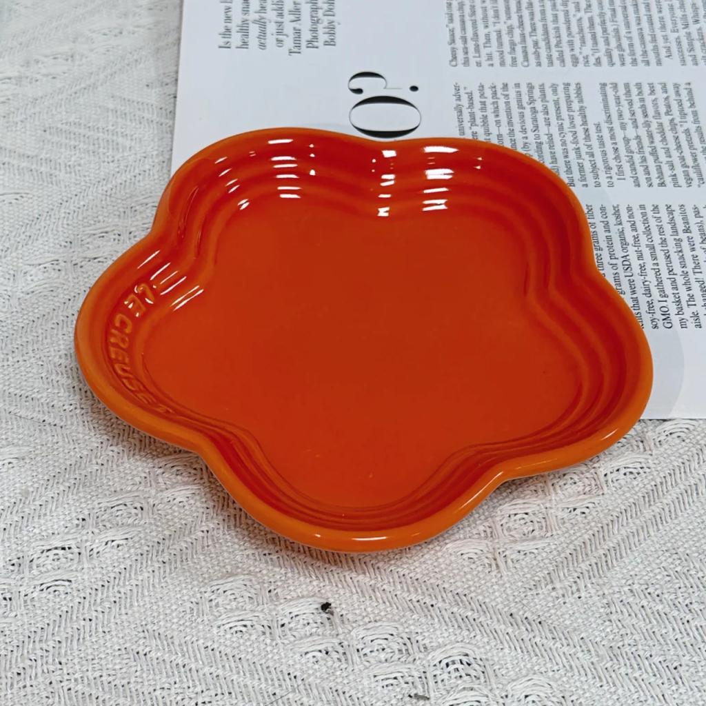 Plum Blossom Small Plate 5.5Inches 14cm Rainbow Sauce Plate Flower Shaped Pet Gradual Spike Bone Plate Tableware Ceramic Dishs
