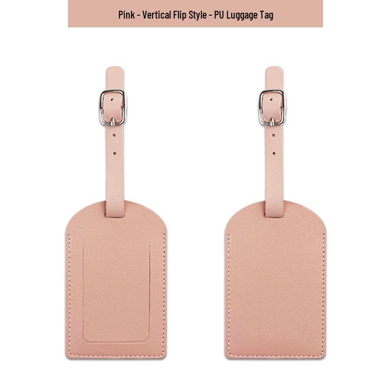 Customizable Soft PU Leather Luggage Tag with Logo and Travel Info Slot