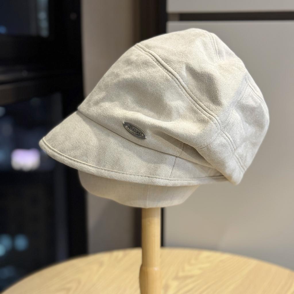 Off-white Niche Pile Hat Autumn and Winter Style Literary Baotou Cold Hat Large Version Face showing Small Fisherman Hat Basin Hat for Women