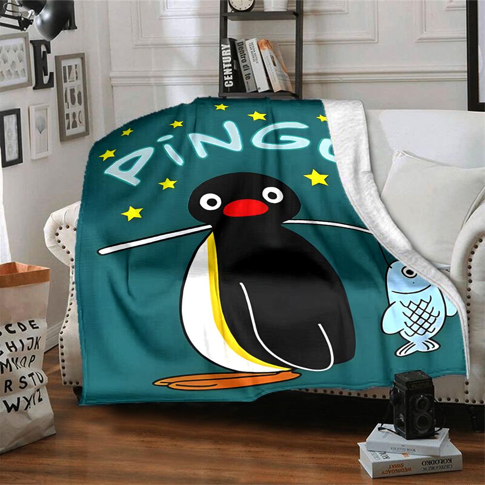 1pc Pingu2 Blanket, Gift, for Men and Women, Soft Blanket, Good for Sofa Bed Couch Travel, Lightweight Flannel Blanket